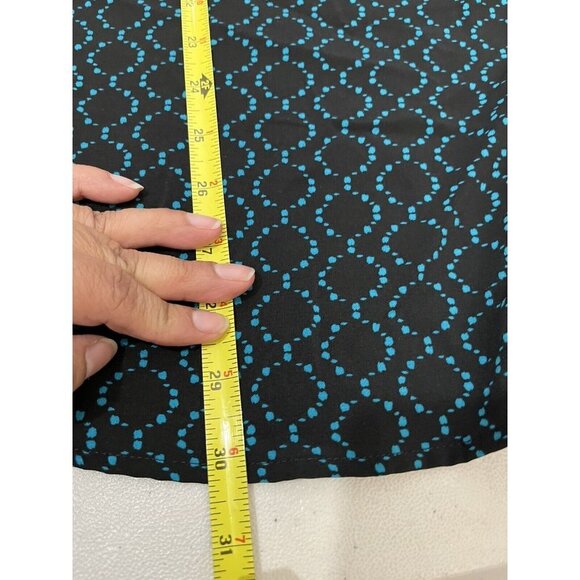 Catherines Blouse Women 3X Black And Teal Roll Up Long Sleeve Button Up - Picture 8 of 8